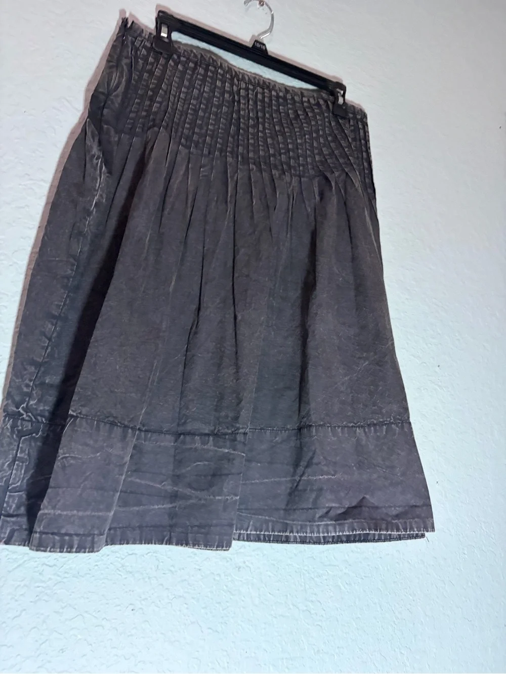 Free People Peyton Pintuck Midi Skirt, size 12, Washed Black, MSRP $128.